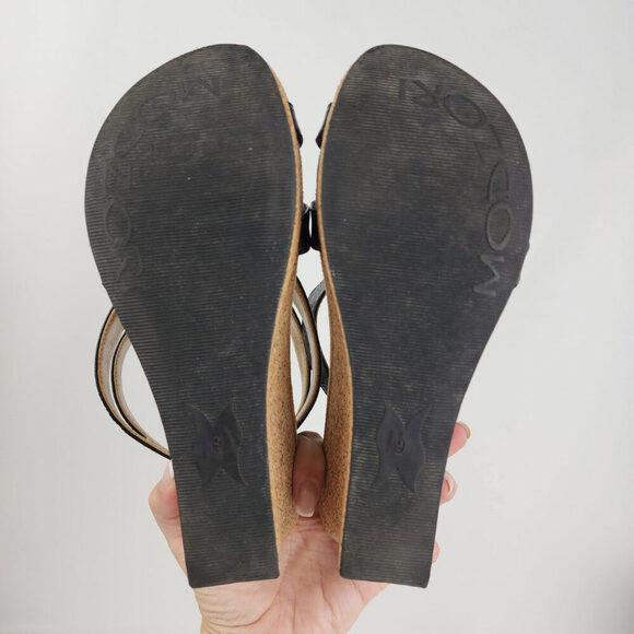 Modzori Alexa Gold Black Vegan Leather Reversible Sandals Size 9 - Picture 6 of 10